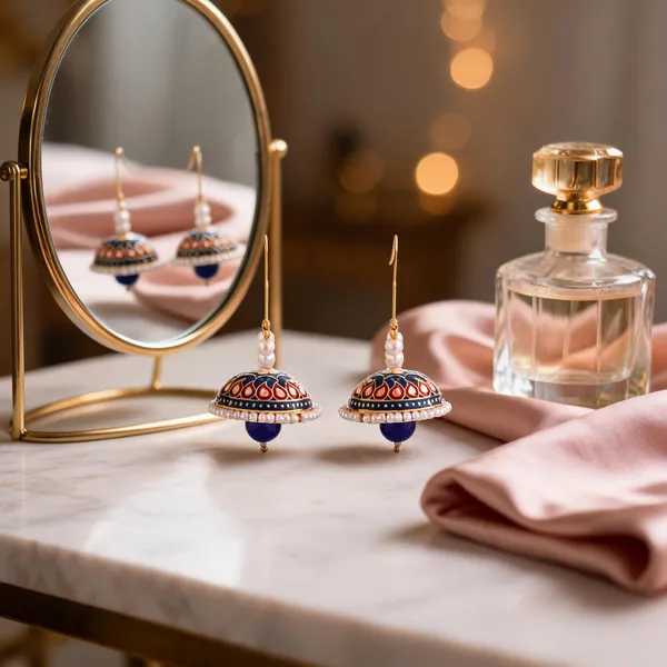 Prizetaa_Blue_Meenakari_With_Pearl_Drop_Hoop_Earrings