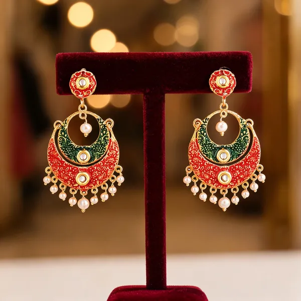 Prizetaa_Red_And_Green_Chandbaali_Dangler_Earrings