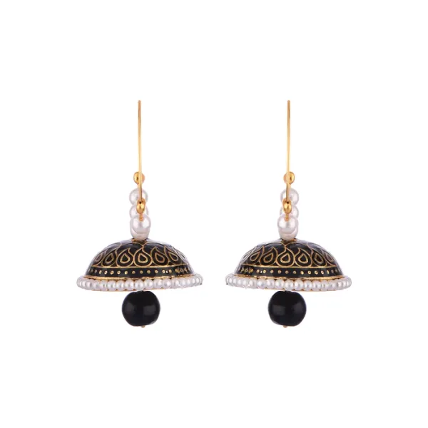 Prizetaa_Black_Meenakari_With_Pearl_Drop_Hoop_Earrings