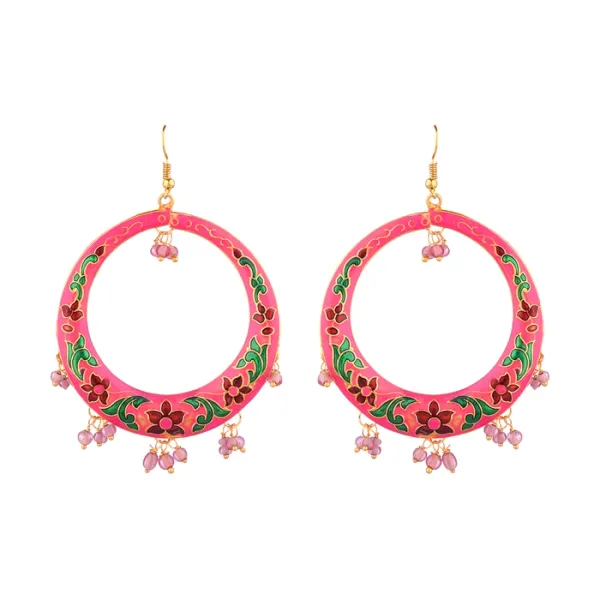 Prizetaa_Pink_Chandbaali_Hook_Earrings