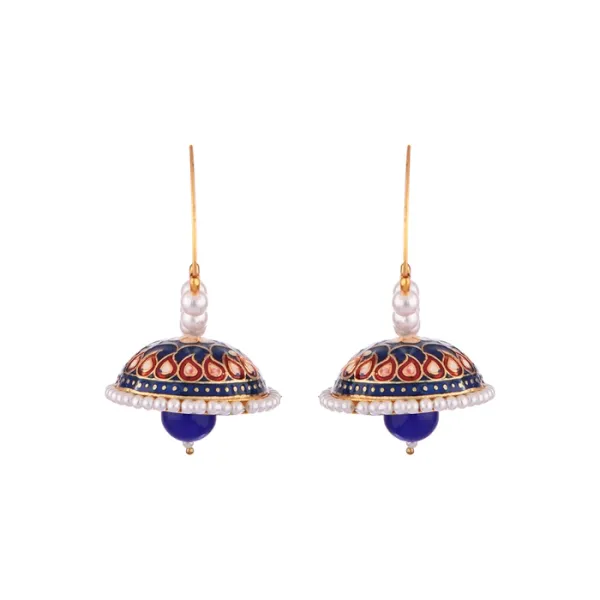 Prizetaa_Blue_Meenakari_With_Pearl_Drop_Hoop_Earrings