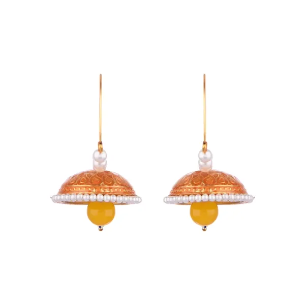 Prizetaa_Orange_Meenakari_With_Pearl_Drop_Hoop_Earrings