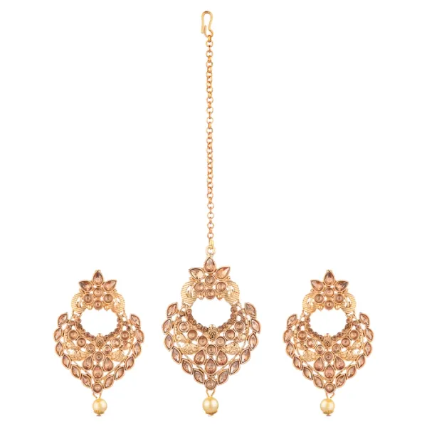 Prizetaa_Lcd_Stone_Brown_And_Golden_Pearl_Triangle_Earrings_With_Maangtikka_Set