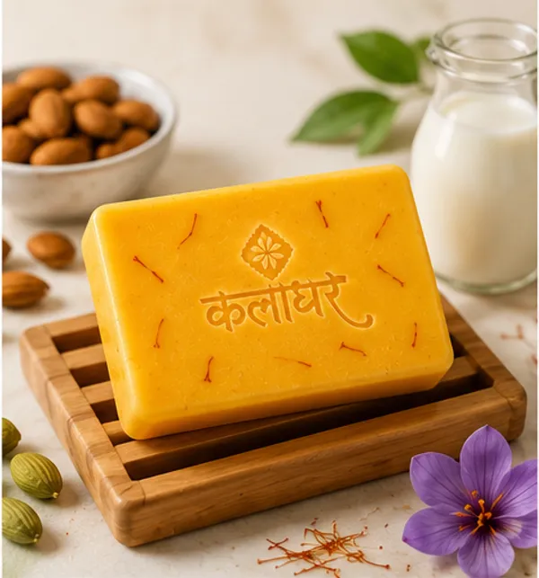Kalaghar_Kesarmilk_Soap_|_Saffron_&_Milk_Bathing_Bar_|_Daily_Bath_Soap_for_Men_&_Women_|_Pack_of_5_|_100_g_Each