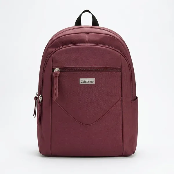 Maroon_Nylon_Laptop_Backpack_For_Women