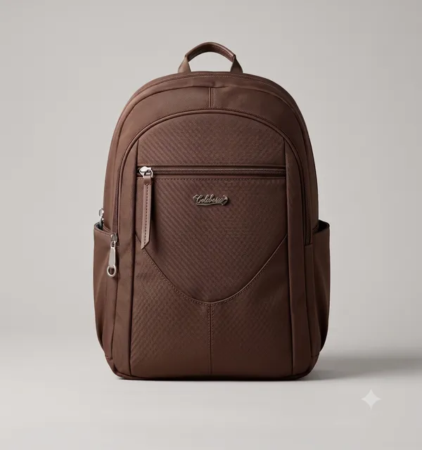 Brown_Nylon_Laptop_Backpack_For_Women