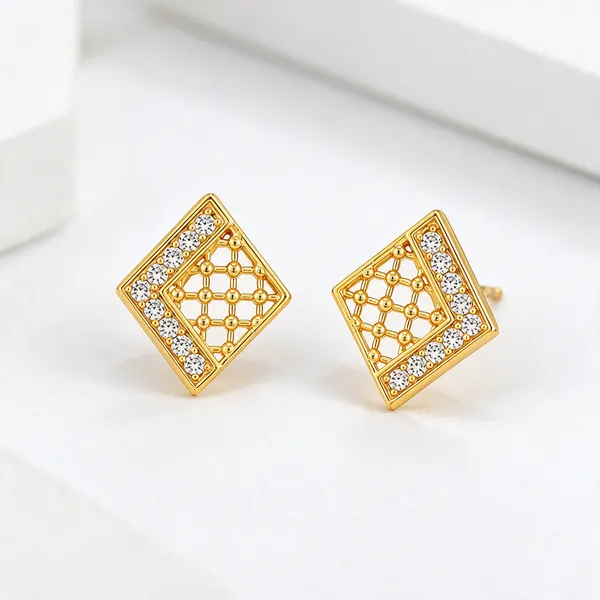 Gold_Plated_Cubic_Zirconia_Floral_Stud_Earrings