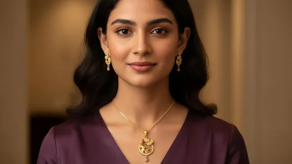 Brass_Pendant_Necklace_Set_With_Earrings