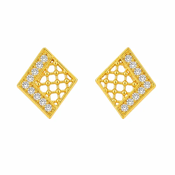 Gold_Plated_Cubic_Zirconia_Floral_Stud_Earrings