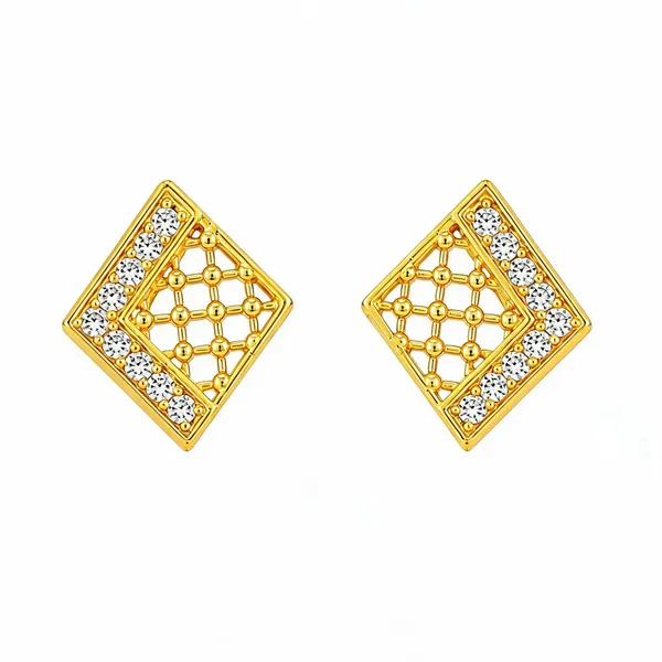 Gold_Plated_Cubic_Zirconia_Floral_Stud_Earrings