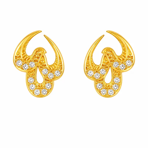 Gold_Plated_Cubic_Zirconia_Floral_Stud_Earrings