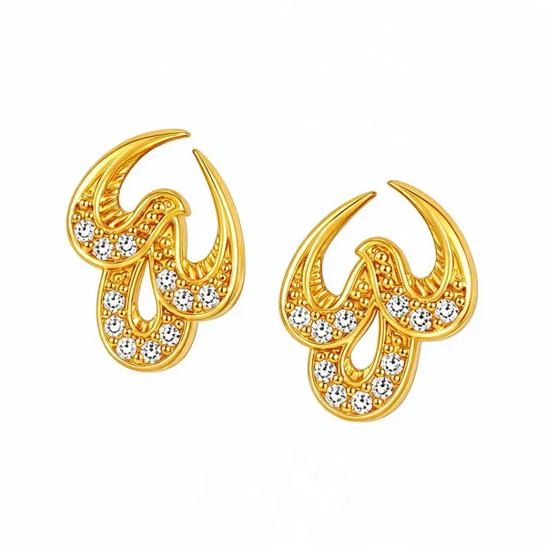 Gold_Plated_Cubic_Zirconia_Floral_Stud_Earrings