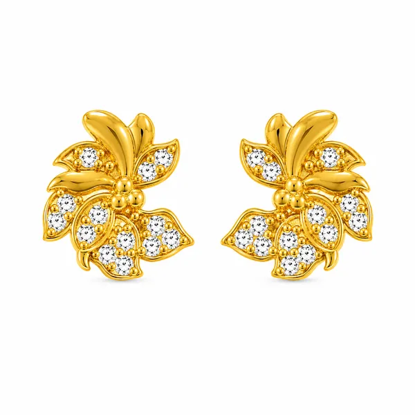 Gold_Plated_Cubic_Zirconia_Floral_Stud_Earrings