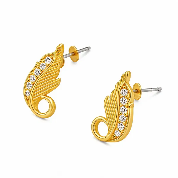Gold_Plated_Cubic_Zirconia_Floral_Stud_Earrings