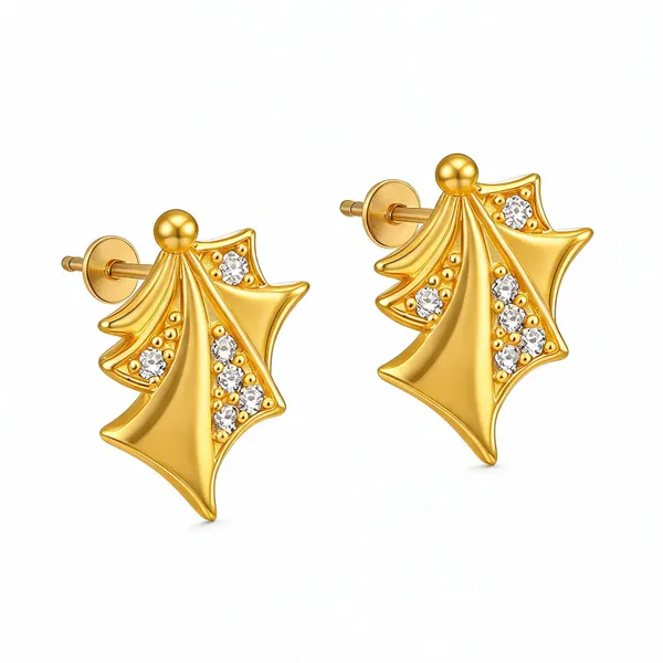 Gold_Plated_Cubic_Zirconia_Floral_Stud_Earrings