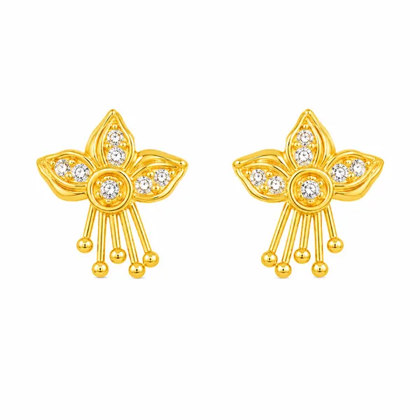 Gold_Plated_Cubic_Zirconia_Floral_Stud_Earrings