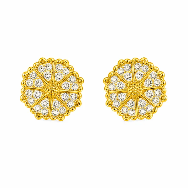 Gold_Plated_Cubic_Zirconia_Floral_Stud_Earrings