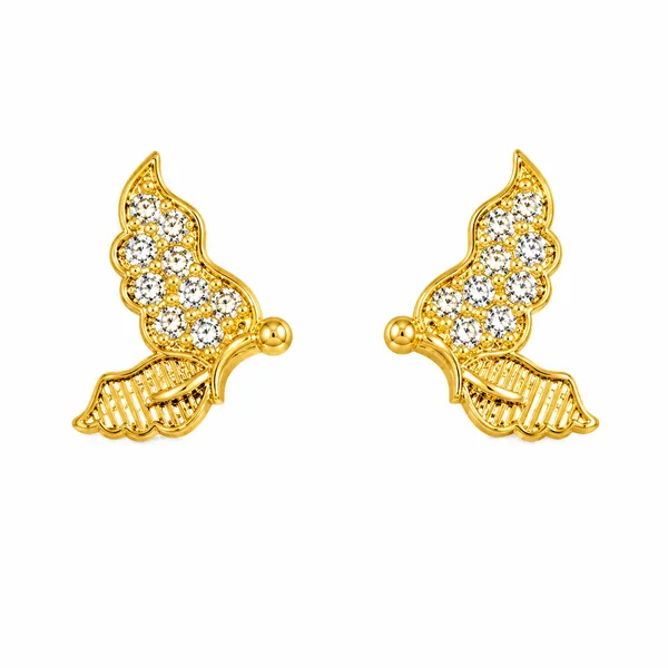 Gold_Plated_Cubic_Zirconia_Floral_Stud_Earrings