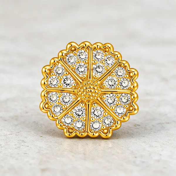 Gold_Plated_Cubic_Zirconia_Floral_Stud_Earrings