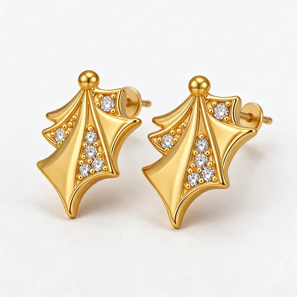 Gold_Plated_Cubic_Zirconia_Floral_Stud_Earrings