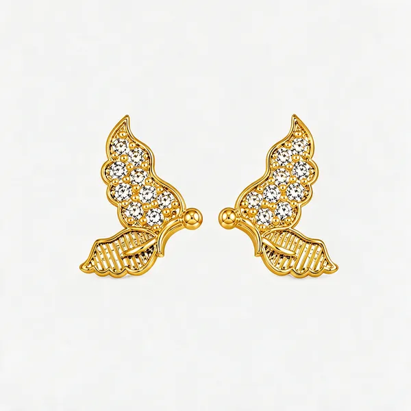 Gold_Plated_Cubic_Zirconia_Floral_Stud_Earrings