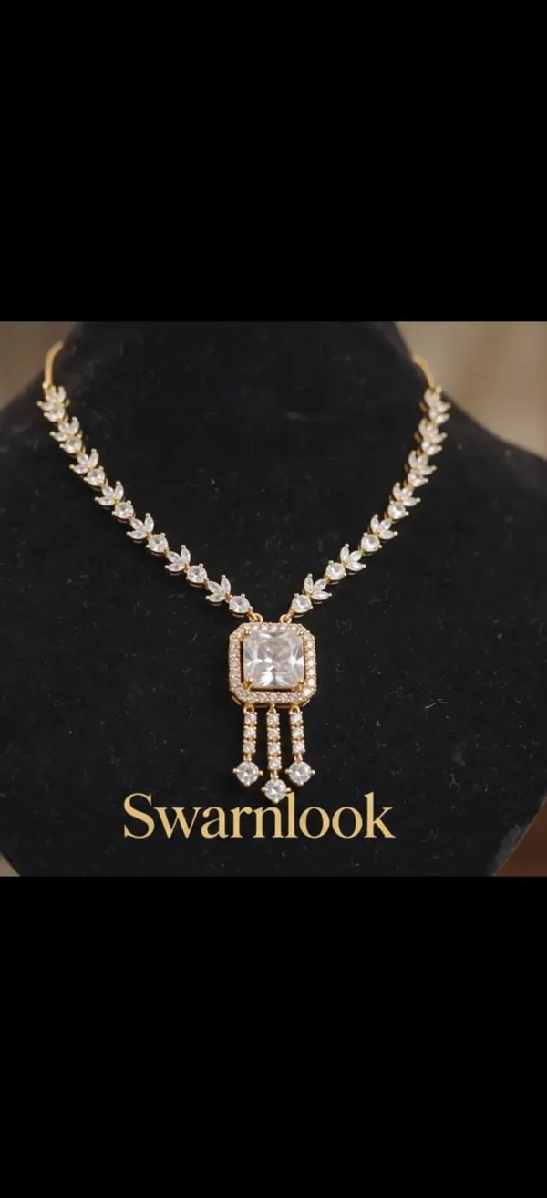 Rose_Gold_American_Diamond_Cubic_Zirconia_Pendant_Necklace_Earring_Set_For_Women