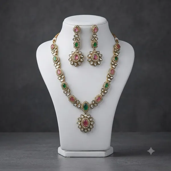 Gold_Tone_Multicolour_Stone_Necklace_Set_for_Women