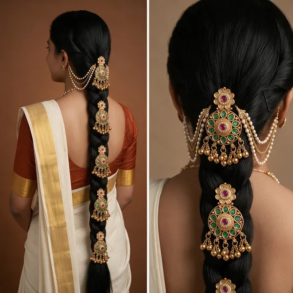 Gold_Kundan_Pearl_Ghungroo_Bridal_Hair_Accessories_Set_For_Women