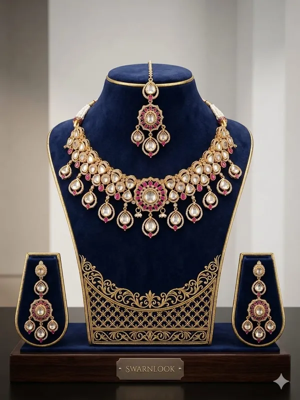 Multicolour_American_Diamond_Polki_Emerald_Bridal_Jewellery_Set_For_Women