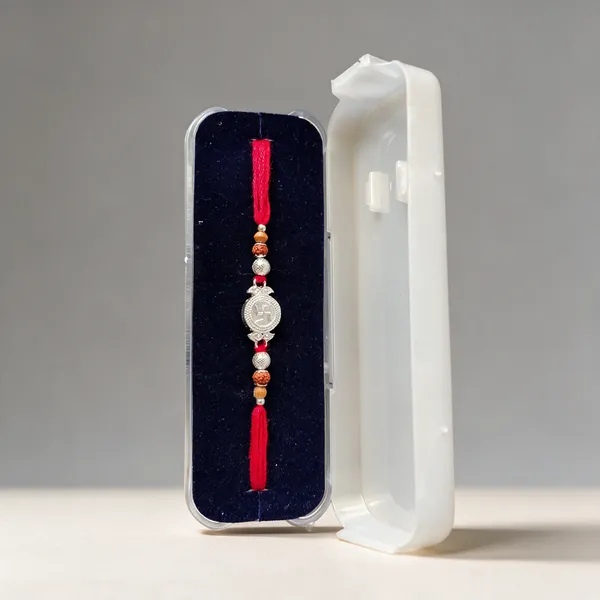 Red_Thread_Silver-Tone_Beaded_Rakhi_for_Brother
