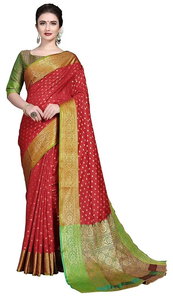 Red_Brocade_Border_Saree_for_Women