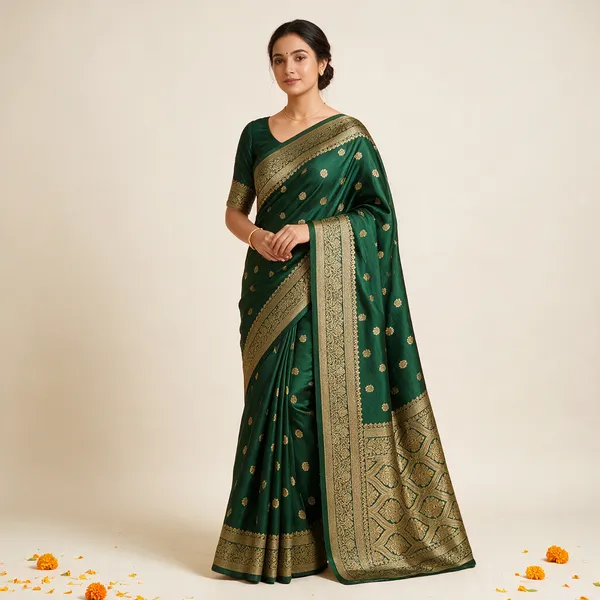 Green_Banarasi_Silk_Saree_For_Women