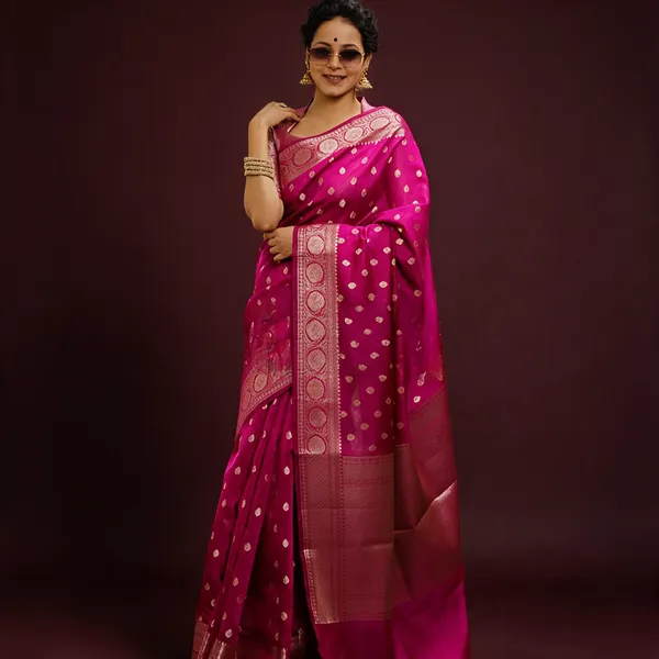 Pink_Banarasi_Silk_Saree_For_Women