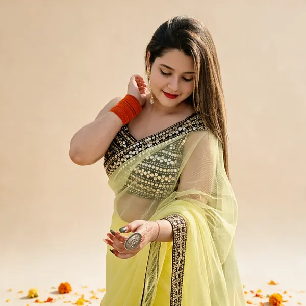 Yellow_Soft_Net_Saree_For_Women