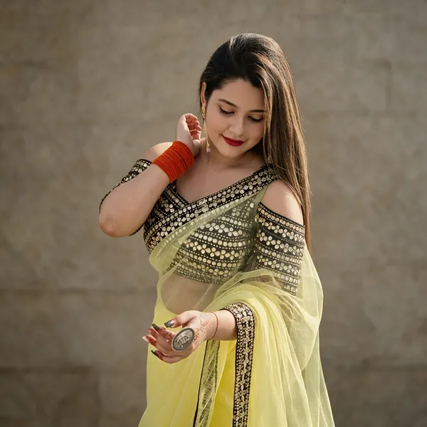 Yellow_Soft_Net_Saree_For_Women