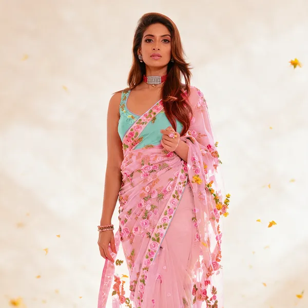 Pink_Soft_Net_Saree_For_Women