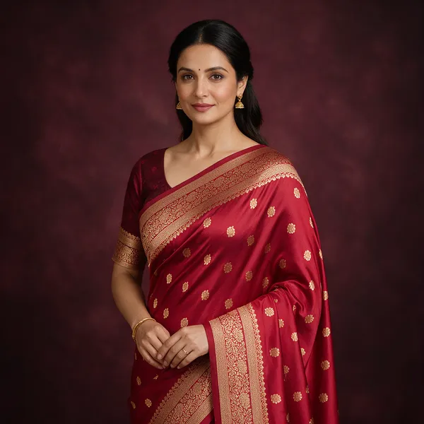 Red_And_Gold_Banarasi_Silk_Saree_For_Women