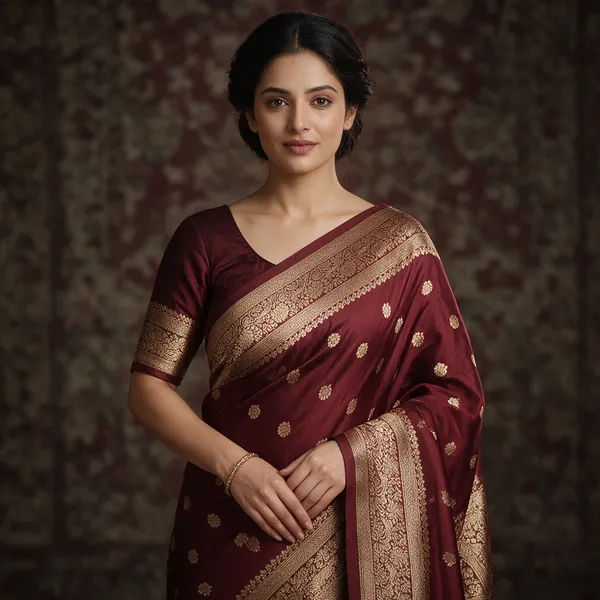 Maroon_Banarasi_Silk_Saree_For_Women