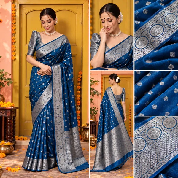 Blue_Banarasi_Silk_Saree_For_Women