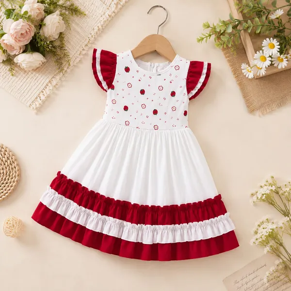 White_Printed_Fit_And_Flare_Dress_for_Girls