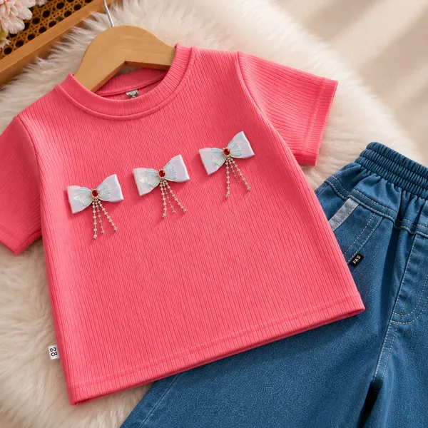 Pink_And_Blue_Ribbed_Cotton_Bow_Detail_Top_And_Culotte_Set_For_Girls