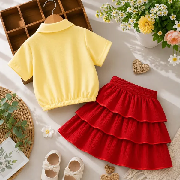 Yellow_Cotton_Blend_Collared_Embroidered_Top_And_Tiered_Skirt_Set_For_Girls