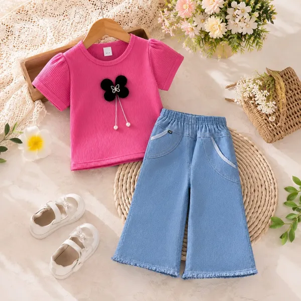 Pink_Ribbed_Top_And_Blue_Wide_Leg_Pants_Set_for_Girls