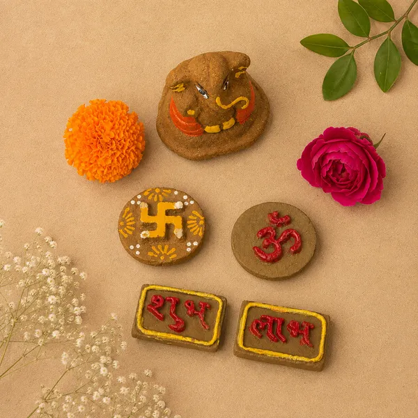 Daily_Puja_Starter_1:_Gomay_Ganesh_Ji_2.5''_+_Stickers_Swastik_+_Sticker_Om_+_Sticker_Shubh_Labh