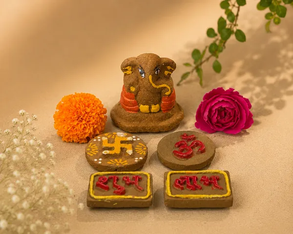 Daily_Puja_Starter_1:_Gomay_Ganesh_Ji_2.5''_+_Stickers_Swastik_+_Sticker_Om_+_Sticker_Shubh_Labh