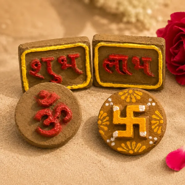 Shubh_Shuruaat_Combo_1:_Gomay_Ganesh_Ji_4"_+_Sticker_Om_+_Stickers_Swastik_+_Sticker_Shubh_Labh