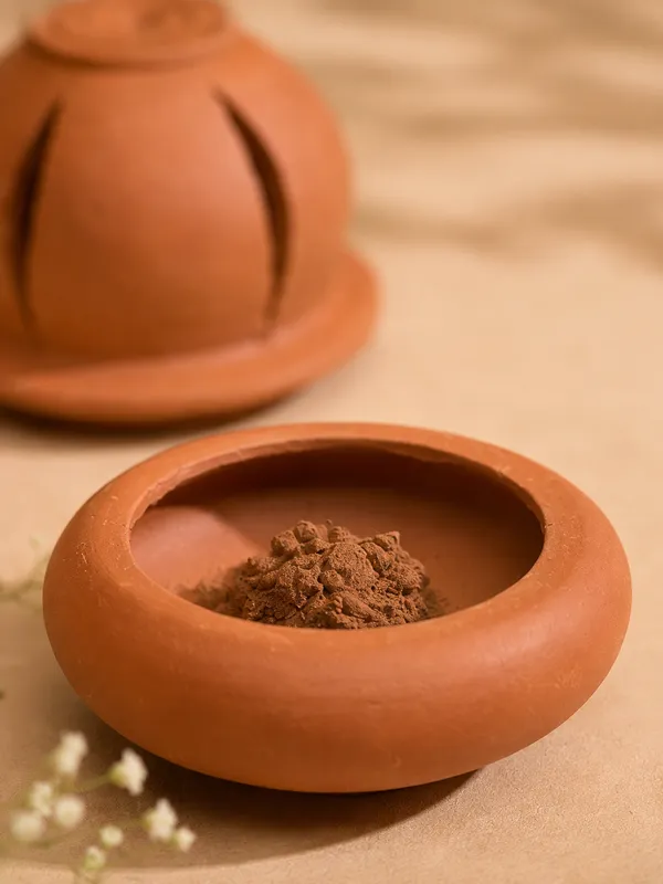 Swadha_Incense_Powder_:_50_Gram_Box_+_Terracotta_Burner_With_Lid
