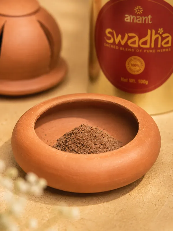 Swadha_Incense_Powder_-_200_Gram_Box_+_Terracotta_Burner_With_Lid