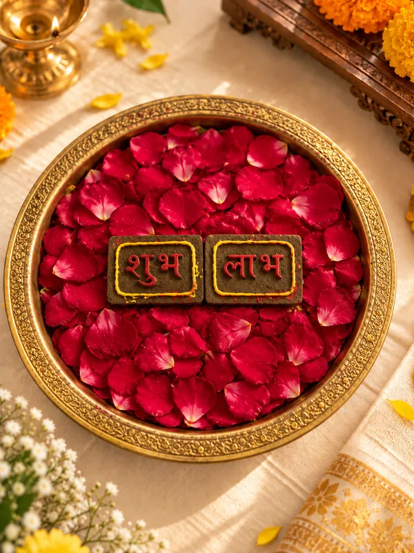 Traditional_Puja_Combo:_Gomay_Ganesh_Ji_4''_+_Cow_Dung_Diya_-_A_Set_Of_12_+_Sticker_Shubh_Labh