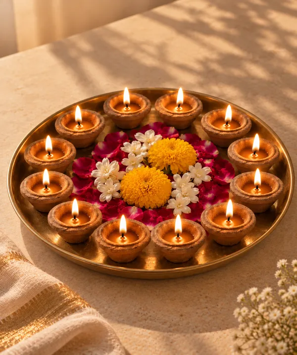 Daily_Puja_Starter_2:_Ganesh_jee,_Laxmi_jee_+_Samrani_Hawan_Cups_-Set_Of_12_+_Cowdung_Diya_-A_Set_Of_12